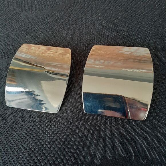 Zara Silvertone Oversized Geometric Statement Earrings - Picture 7 of 15